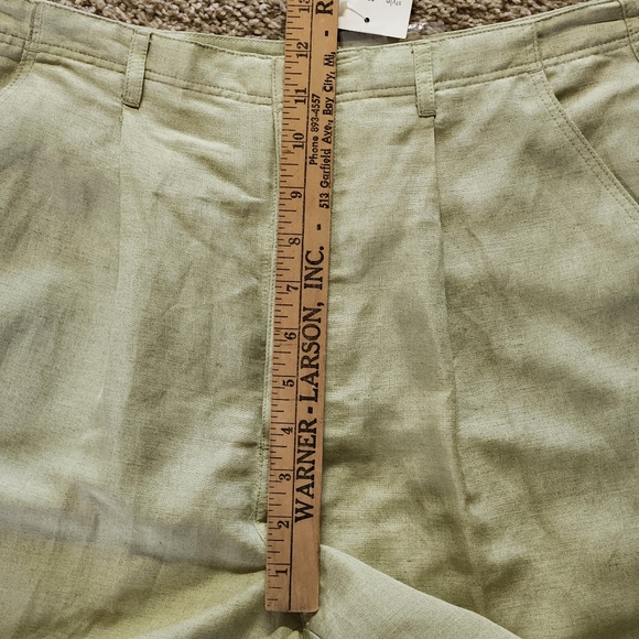 NWT VTG Sigrid Olsen Linen Blend Shorts Size 10 Color Key Lime - Picture 8 of 13